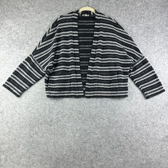 Madewell Open Cardigan Sweater Womens M/L Striped Upbeat Oversized Pockets Light - Picture 1 of 13